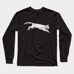 Cat Jumping Black & White Long Sleeve T-Shirt